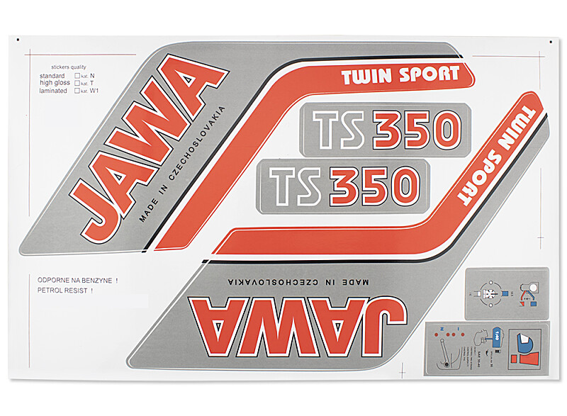 Súprava samolepiek Jawa 350 typ 638,639